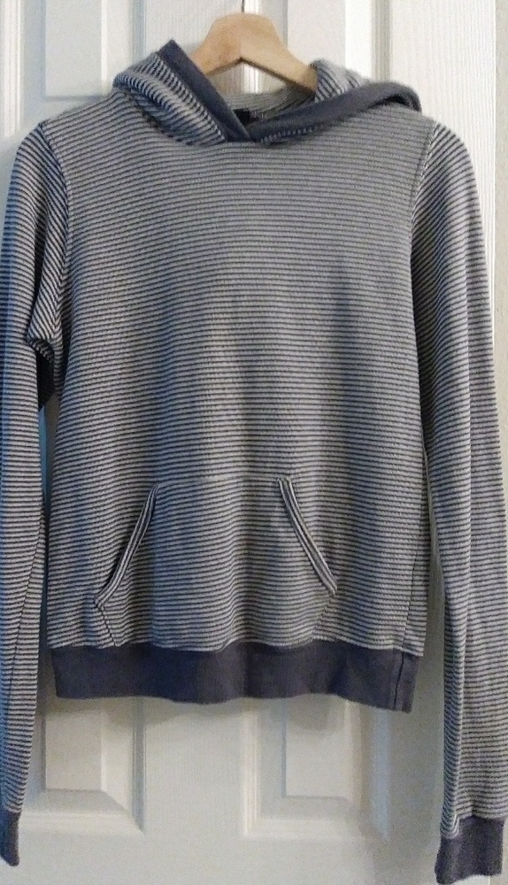 Grayish Blue/White Striped Sweater